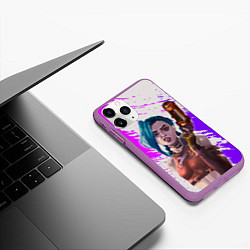 Чехол iPhone 11 Pro матовый ДЕРЗКАЯ ДЖИНКС Arcane League Of Legends, цвет: 3D-фиолетовый — фото 2