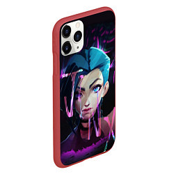 Чехол iPhone 11 Pro матовый League Of Legends Jinx neon, цвет: 3D-красный — фото 2