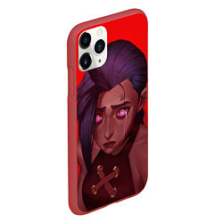 Чехол iPhone 11 Pro матовый Arcane - League Of Legends Jinx red, цвет: 3D-красный — фото 2