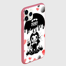 Чехол iPhone 11 Pro матовый BOMB LOVE BENDY AND THE INK MACHINE, цвет: 3D-малиновый — фото 2