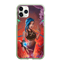 Чехол iPhone 11 Pro матовый Arcane League Of Legends - Джинкс Паудер, цвет: 3D-салатовый