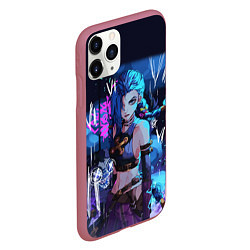 Чехол iPhone 11 Pro матовый Аркейн - League Of Legends Джинкс, цвет: 3D-малиновый — фото 2