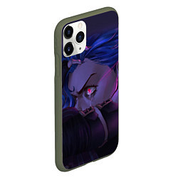 Чехол iPhone 11 Pro матовый Jinx Powder - Джинкс Паудер, цвет: 3D-темно-зеленый — фото 2