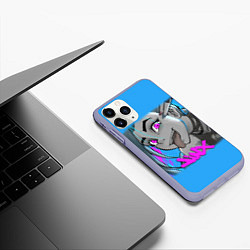 Чехол iPhone 11 Pro матовый League Of Legends ДЖИНКС ПОКАЗЫВАЕТ ЯЗЫК, цвет: 3D-светло-сиреневый — фото 2