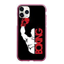 Чехол iPhone 11 Pro матовый Бокс Boxing, цвет: 3D-малиновый