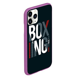 Чехол iPhone 11 Pro матовый Бокс - Boxing, цвет: 3D-фиолетовый — фото 2