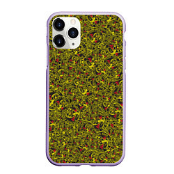 Чехол iPhone 11 Pro матовый Кобра Кай Паттерн Cobra Kai Pattern, цвет: 3D-светло-сиреневый