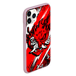 Чехол iPhone 11 Pro матовый SAMURAI CYBERPUNK 2077 RED AND WHITE, цвет: 3D-розовый — фото 2