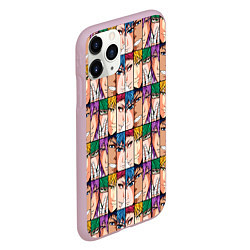 Чехол iPhone 11 Pro матовый Баскетбол Куроко лица, цвет: 3D-розовый — фото 2
