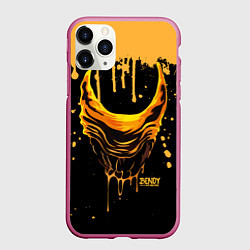 Чехол iPhone 11 Pro матовый Bendy and the Ink Machine Бэнди чудовище, цвет: 3D-малиновый