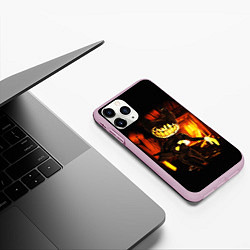 Чехол iPhone 11 Pro матовый Bendy And The Ink Machine Жуткий Бенди, цвет: 3D-розовый — фото 2