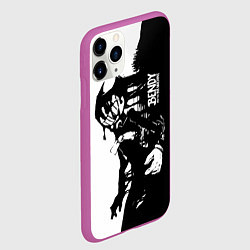 Чехол iPhone 11 Pro матовый Bendy and the Ink Machine ЧБ, цвет: 3D-фиолетовый — фото 2