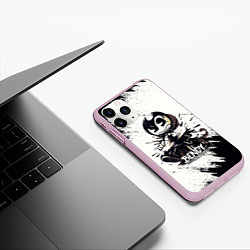 Чехол iPhone 11 Pro матовый Bendy And The Ink Machine Бенди прибит доской, цвет: 3D-розовый — фото 2