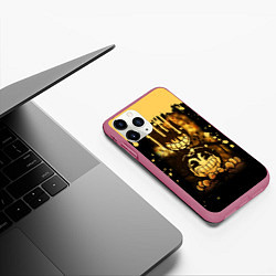 Чехол iPhone 11 Pro матовый Bendy And The Ink Machine Игра Бенди, цвет: 3D-малиновый — фото 2