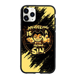 Чехол iPhone 11 Pro матовый Bendy And The Ink Machine круг, цвет: 3D-черный