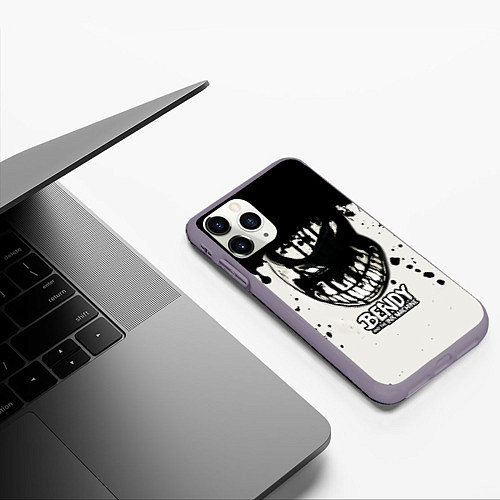 Чехол iPhone 11 Pro матовый Bendy And The Ink Machine чернила / 3D-Серый – фото 3