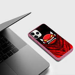 Чехол iPhone 11 Pro матовый Игра Геометри Дэш Geometry Dash Game, цвет: 3D-малиновый — фото 2