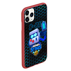 Чехол iPhone 11 Pro матовый 8-БИТ BRAWL STARS соты, цвет: 3D-красный — фото 2