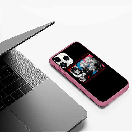 Чехол iPhone 11 Pro матовый Jujutsu Kaisen / 3D-Малиновый – фото 3