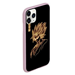 Чехол iPhone 11 Pro матовый Гоку неоновый Dragon Ball, цвет: 3D-розовый — фото 2