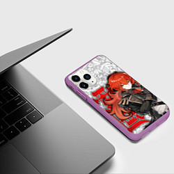 Чехол iPhone 11 Pro матовый ДИЛЮК ИЗ МОНДШТАТА ГЕНШИН, цвет: 3D-фиолетовый — фото 2