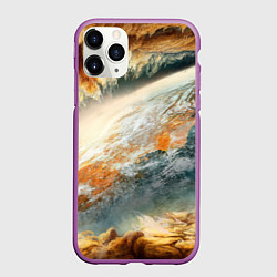 Чехол iPhone 11 Pro матовый Песчаный Космос, цвет: 3D-фиолетовый