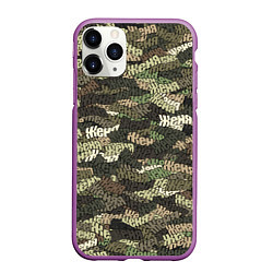 Чехол iPhone 11 Pro матовый Именной камуфляж Женя, цвет: 3D-фиолетовый