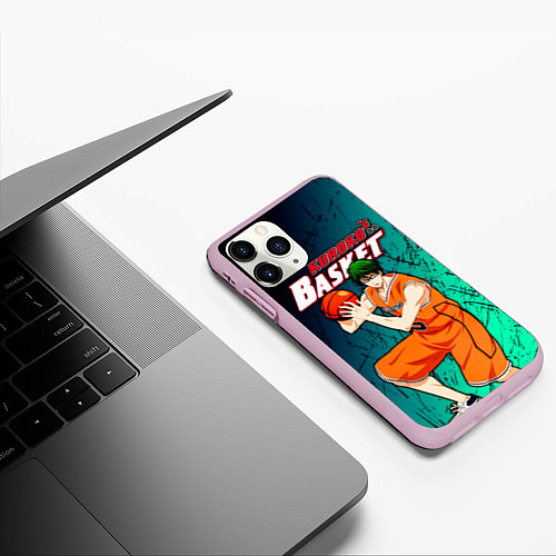 Чехол iPhone 11 Pro матовый Kuroko no Basuke, Midorima Shintaro Шинтаро Мидори / 3D-Розовый – фото 3