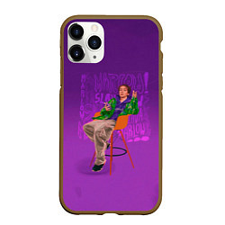 Чехол iPhone 11 Pro матовый Сидящий Слава, цвет: 3D-коричневый