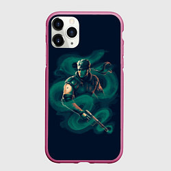Чехол iPhone 11 Pro матовый Снейк в дыму, цвет: 3D-малиновый