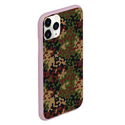 Чехол iPhone 11 Pro матовый Военный Камуфляж Military, цвет: 3D-розовый — фото 2