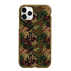 Чехол iPhone 11 Pro матовый Военный Камуфляж Military, цвет: 3D-коричневый