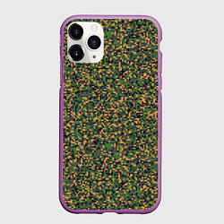 Чехол iPhone 11 Pro матовый Цифровой Пиксельный Камуфляж, цвет: 3D-фиолетовый