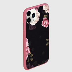 Чехол iPhone 11 Pro матовый РОЗЫ И ПИОНЫ, цвет: 3D-малиновый — фото 2