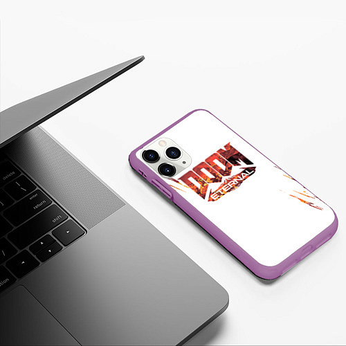 Чехол iPhone 11 Pro матовый Doom Eternal, / 3D-Фиолетовый – фото 3