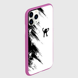 Чехол iPhone 11 Pro матовый Ъуъ съука чб, цвет: 3D-фиолетовый — фото 2