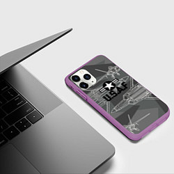 Чехол iPhone 11 Pro матовый U S Air force, цвет: 3D-фиолетовый — фото 2