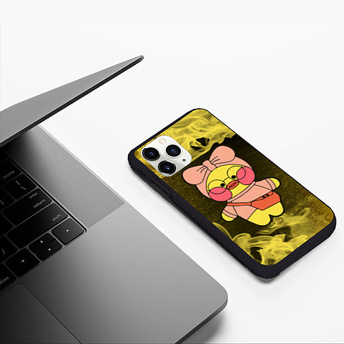 Чехол iPhone 11 Pro матовый LALAFANFAN - МОДНИЦА - Пламя / 3D-Черный – фото 3