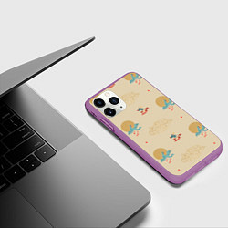 Чехол iPhone 11 Pro матовый Китайский орнамент Феникс, цвет: 3D-фиолетовый — фото 2