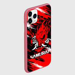 Чехол iPhone 11 Pro матовый SAMURAI CYBERPUNK 2077 КИБЕРПАНК 2077, цвет: 3D-малиновый — фото 2