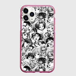 Чехол iPhone 11 Pro матовый АХЕГАО - AHEGAO, цвет: 3D-малиновый