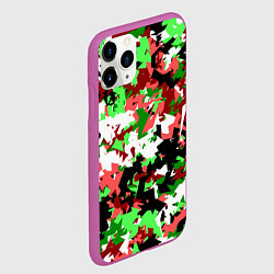 Чехол iPhone 11 Pro матовый Красно-зеленый камуфляж, цвет: 3D-фиолетовый — фото 2