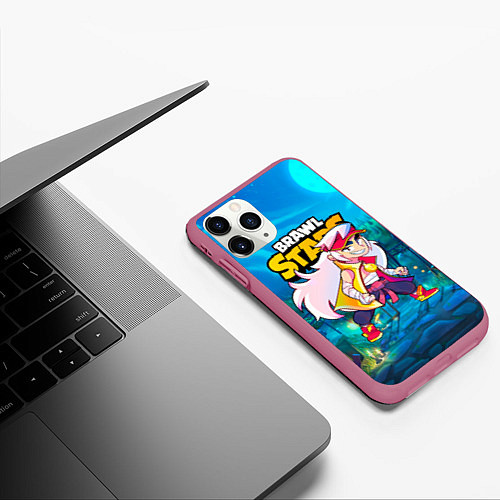 Чехол iPhone 11 Pro матовый FANG BRAWL STARS GAME / 3D-Малиновый – фото 3