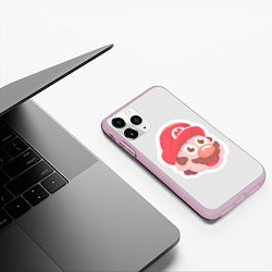 Чехол iPhone 11 Pro матовый Марио art, цвет: 3D-розовый — фото 2