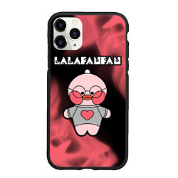 Чехол iPhone 11 Pro матовый LALAFANFAN - СЕРДЕЧКО Огонь, цвет: 3D-черный