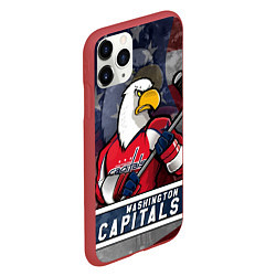 Чехол iPhone 11 Pro матовый Вашингтон Кэпиталз, Washington Capitals, цвет: 3D-красный — фото 2