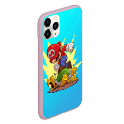 Чехол iPhone 11 Pro матовый Марио за работой, цвет: 3D-розовый — фото 2