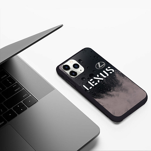 Чехол iPhone 11 Pro матовый LEXUS Lexus - Краски / 3D-Черный – фото 3