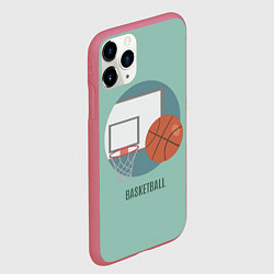 Чехол iPhone 11 Pro матовый Basketball Спорт, цвет: 3D-малиновый — фото 2