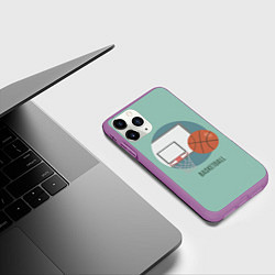 Чехол iPhone 11 Pro матовый Basketball Спорт, цвет: 3D-фиолетовый — фото 2